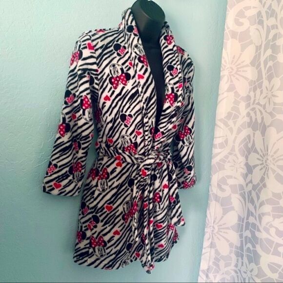 Disney Minnie Mouse Fuzzy Robe Size M/M 7/8 - Picture 1 of 12